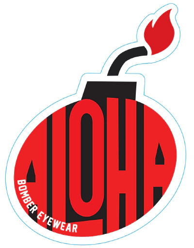 Decal Aloha Bomb Red and Black Sticker 2