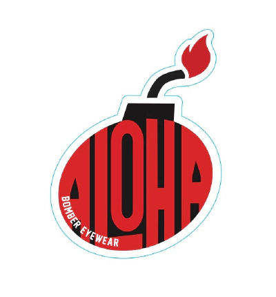 Decal Aloha Bomb Red and Black Sticker 1